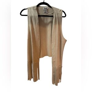 Vocal Western Boho Faux Suede Fringe Vest